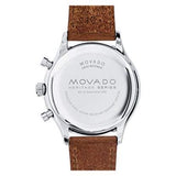 Buy Shop Movado Heritage Calendoplan Chronograph White Dial Brown Leather Strap Watch for Men - 3650008 USA Online