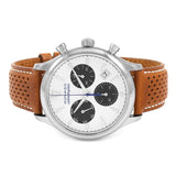 Buy Shop Movado Heritage Calendoplan Chronograph White Dial Brown Leather Strap Watch for Men - 3650008 USA Online