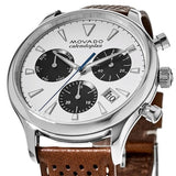 Buy Shop Movado Heritage Calendoplan Chronograph White Dial Brown Leather Strap Watch for Men - 3650008 USA Online