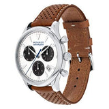 Buy Shop Movado Heritage Calendoplan Chronograph White Dial Brown Leather Strap Watch for Men - 3650008 USA Online