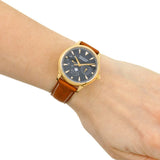 Buy Shop Movado Heritage Celestograf Navy Blue Dial Brown Leather Strap Watch For Women - 3650010 USA Online