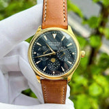 Buy Shop Movado Heritage Celestograf Navy Blue Dial Brown Leather Strap Watch For Women - 3650010 USA Online