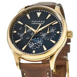 Buy Shop Movado Heritage Celestograf Navy Blue Dial Brown Leather Strap Watch For Women - 3650010 USA Online