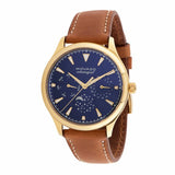 Buy Shop Movado Heritage Celestograf Navy Blue Dial Brown Leather Strap Watch For Women - 3650010 USA Online