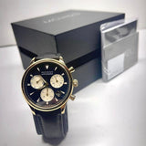 Buy Shop Movado Heritage Chronograph Black Dial Black Leather Strap Watch for Men - 3650005 USA Online