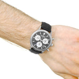Buy Shop Movado Heritage Chronograph Black Dial Black Leather Strap Watch for Men - 3650005 USA Online