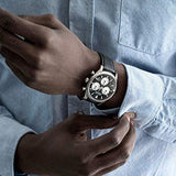 Buy Shop Movado Heritage Chronograph Black Dial Black Leather Strap Watch for Men - 3650005 USA Online
