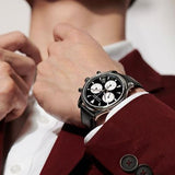 Buy Shop Movado Heritage Chronograph Black Dial Black Leather Strap Watch for Men - 3650005 USA Online