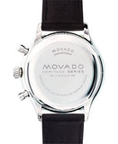 Buy Shop Movado Heritage Chronograph Black Dial Black Leather Strap Watch for Men - 3650005 USA Online