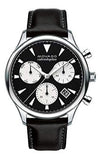 Buy Shop Movado Heritage Chronograph Black Dial Black Leather Strap Watch for Men - 3650005 USA Online