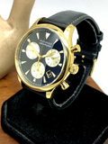 Buy Shop Movado Heritage Chronograph Calendoplan Blue Dial Black Leather Strap Watch for Men - 3650006 USA Online