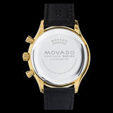 Buy Shop Movado Heritage Chronograph Calendoplan Blue Dial Black Leather Strap Watch for Men - 3650006 USA Online
