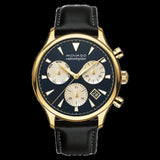 Buy Shop Movado Heritage Chronograph Calendoplan Blue Dial Black Leather Strap Watch for Men - 3650006 USA Online
