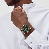 Buy Shop Movado Heritage Chronograph Green Dial Brown Leather Strap Watch For Men - 3650062 USA Online