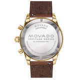 Buy Shop Movado Heritage Chronograph Green Dial Brown Leather Strap Watch For Men - 3650062 USA Online