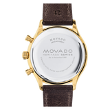 Buy Shop Movado Heritage Chronograph Green Dial Brown Leather Strap Watch For Men - 3650062 USA Online