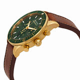 Buy Shop Movado Heritage Chronograph Green Dial Brown Leather Strap Watch For Men - 3650062 USA Online
