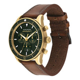 Buy Shop Movado Heritage Chronograph Green Dial Brown Leather Strap Watch For Men - 3650062 USA Online