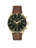 Buy Shop Movado Heritage Chronograph Green Dial Brown Leather Strap Watch For Men - 3650062 USA Online