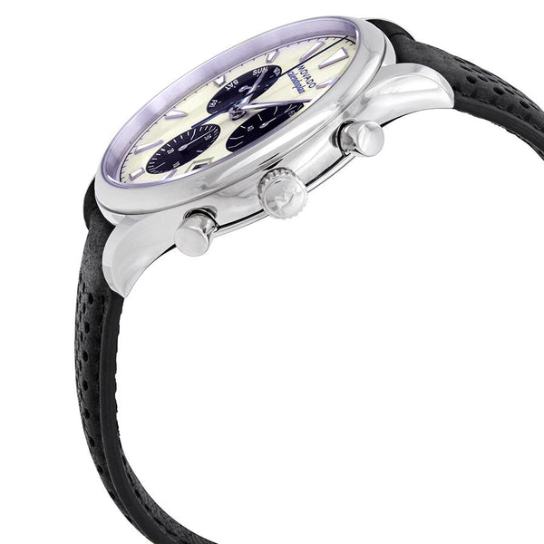 Buy Shop Movado Heritage Calendoplan Chronograph Silver Dial Black Leather Strap Watch for Men - 3650024 USA Online