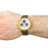 Buy Shop Movado Heritage Chronograph White Black Leather Strap Watch for Men - 3650007 USA Online