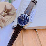 Buy Shop Movado Heritage Moonphase Blue Dial Brown Leather Strap Watch For Women - 3650009 USA Online