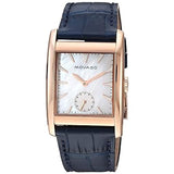 Buy Shop Movado Heritage Mother of Pearl White Dial Blue Leather Strap Watch For Women - 3650052 USA Online