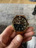 Buy Shop Movado Heritage Series 29mm Calendoplan Chronograph Black Dial Brown Leather Strap Watch For Men - 3650060 USA Online