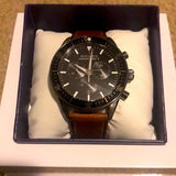 Buy Shop Movado Heritage Series 29mm Calendoplan Chronograph Black Dial Brown Leather Strap Watch For Men - 3650060 USA Online