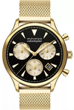 Buy Shop Movado Heritage Calendoplan Chronograph Black Dial Gold Mesh Strap Watch for Men - 3650098 USA Online
