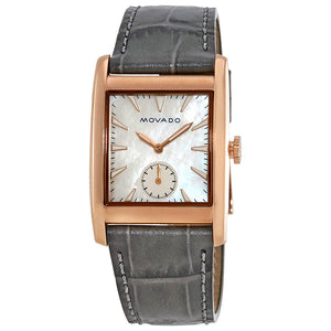 Buy Shop Movado Heritage Mother of Pearl White Dial Grey Leather Strap Watch For Women - 3650051 USA Online