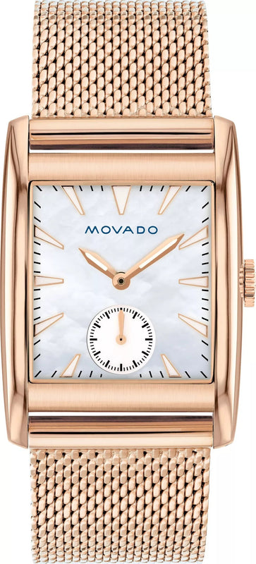 Buy Shop Movado Heritage White Mother of Pearl Dial Rose Gold Mesh Bracelet Watch For Women - 3650041 USA Online