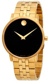 Buy Shop Movado Museum Classic Quartz Black Dial Gold Steel Strap Watch for Men - 0607203 USA Online