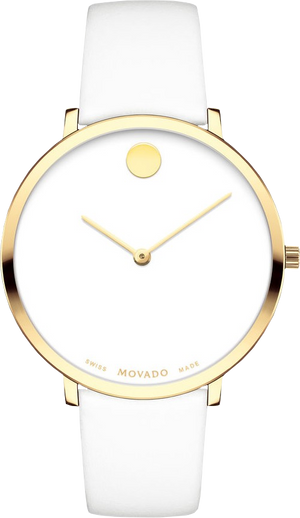 Buy Shop Movado 70th Anniversary Limited Edition White Dial White Leather Strap Watch For Women - 0607138 USA Online