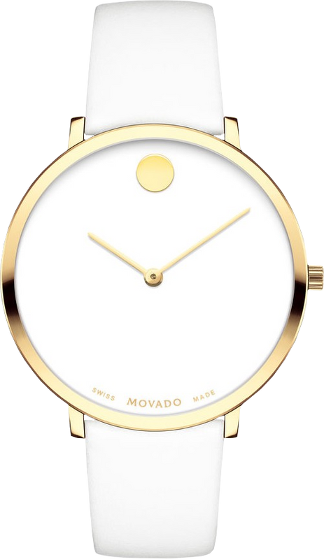 Buy Shop Movado 70th Anniversary Limited Edition White Dial White Leather Strap Watch For Women - 0607138 USA Online