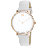 Buy Shop Movado Museum 70th Anniversary Special Edition White Dial White Leather Strap Watch For Women - 0607139 USA Online