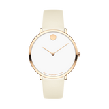 Buy Shop Movado Museum 70th Anniversary Special Edition White Dial White Leather Strap Watch For Women - 0607139 USA Online