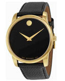 Buy Shop Movado Museum Black Dial Black Leather Strap Watch For Men - 0607014 USA Online