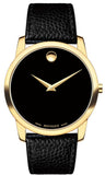 Buy Shop Movado Museum Black Dial Black Leather Strap Watch For Men - 0607014 USA Online