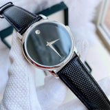 Buy Shop Movado Museum Black Dial Black Leather Strap Watch For Men - 2100002 USA Online