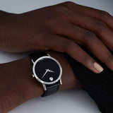 Buy Shop Movado Museum Black Dial Black Leather Strap Watch For Men - 2100002 USA Online