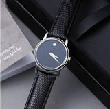 Buy Shop Movado Museum Black Dial Black Leather Strap Watch For Men - 2100002 USA Online