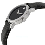 Buy Shop Movado Museum Black Dial Black Leather Strap Watch For Men - 2100002 USA Online