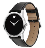 Buy Shop Movado Museum Black Dial Black Leather Strap Watch For Men - 2100002 USA Online