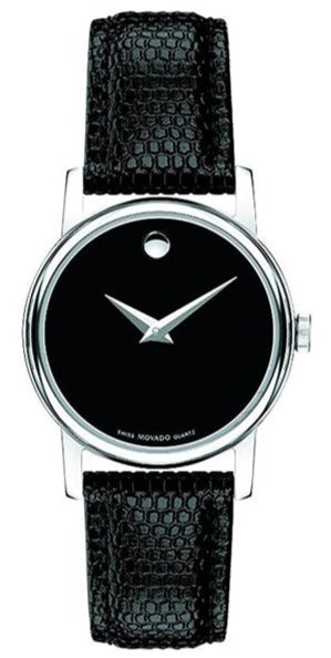 Buy Shop Movado Museum Black Dial Black Leather Strap Watch For Men - 2100002 USA Online