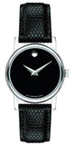 Buy Shop Movado Museum Black Dial Black Leather Strap Watch For Men - 2100002 USA Online