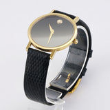 Buy Shop Movado Museum Black Dial Black Leather Strap Watch For Men - 2100005 USA Online