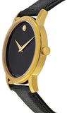 Buy Shop Movado Museum Black Dial Black Leather Strap Watch For Men - 2100005 USA Online