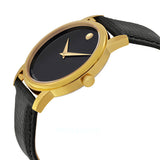 Buy Shop Movado Museum Black Dial Black Leather Strap Watch For Men - 2100005 USA Online