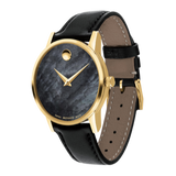 Buy Shop Movado Museum Black Dial Black Leather Strap Watch For Men - 2100005 USA Online